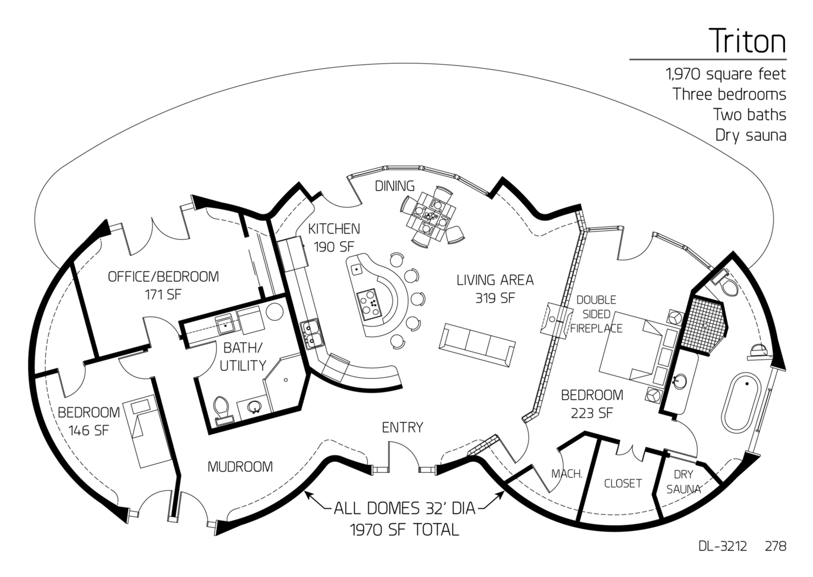 Floor Plan Dl 6001 Monolithic Dome Institute Monolith 3708