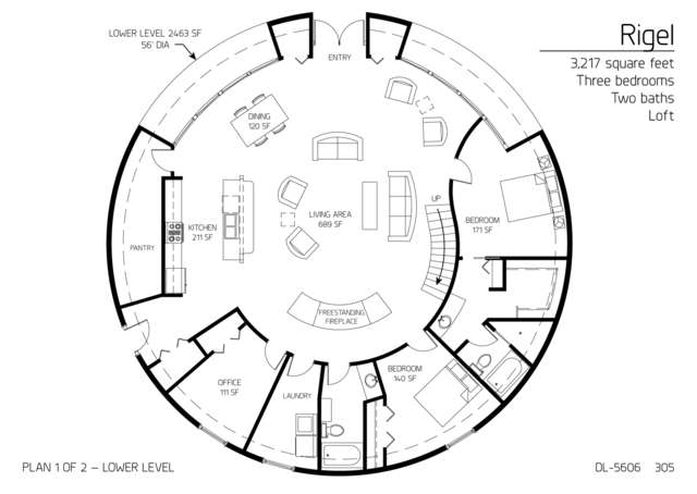 Floor Plans: 3 bedrooms | Monolithic Dome Institute