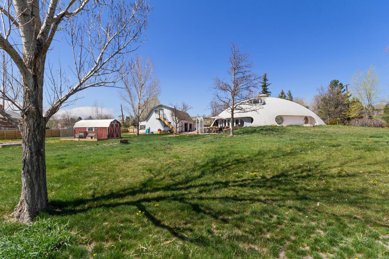 The Spaceship House For Sale Again In Colorado Monolithic Dome   Spaceship House Arvada Colorado Exterior Yard 3 