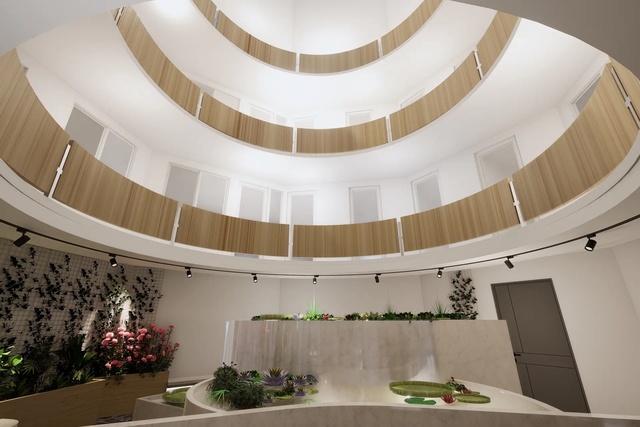 Inside the Atrium of a Multifamily Dome
