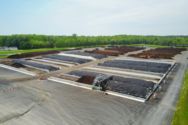 Aerial View of Compost Bunkers